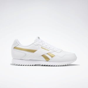 Reebok Royal Glide Ripple Turnschuhe Damen - Weiß/Gold/Weiß - DE 482-PDM